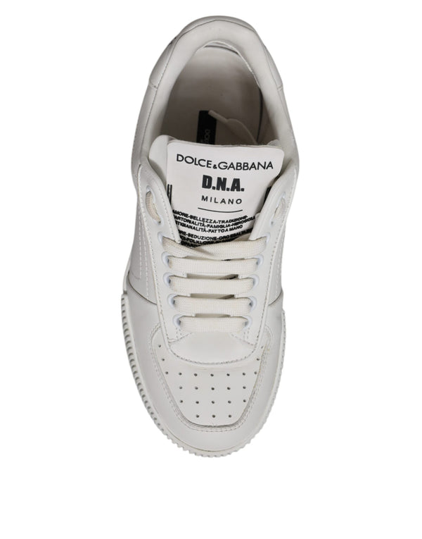 Weiß Miami Leder Low Top Turnschuhe Schuhe