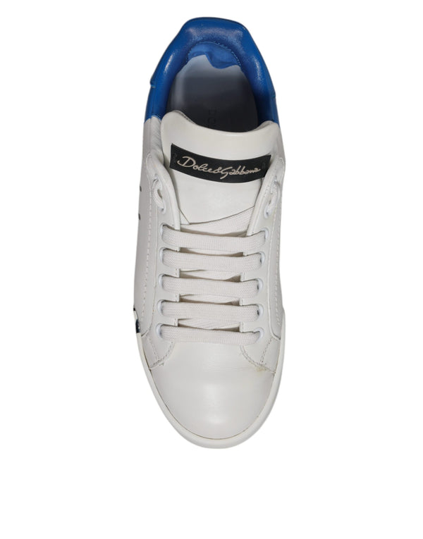 Weiß Blau Logo Portofino Turnschuhe Schuhe