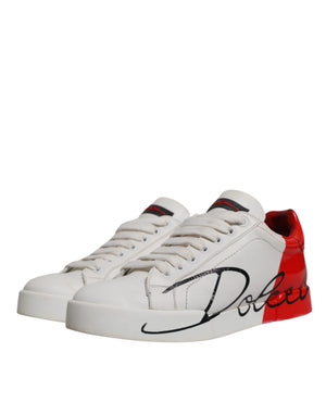 Weiß Rot Logo Portofino Turnschuhe Schuhe