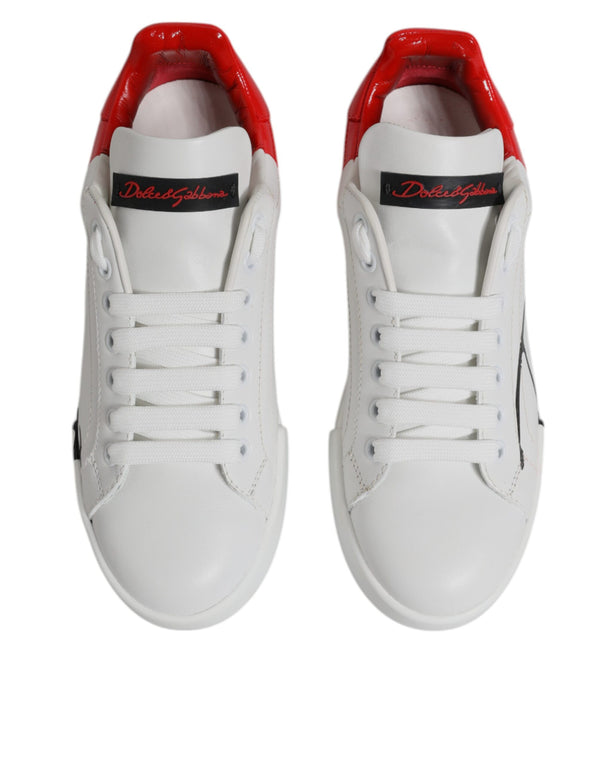 Weiß Rot Logo Portofino Turnschuhe Schuhe