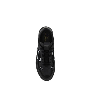 Schwarze VL7N Sneaker aus Leder