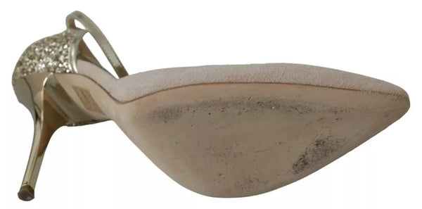 Beige Leinen Knöchelriemen High Heels Schuhe