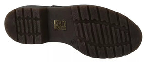 Dunkelbraune Lederschuhe mit elastischem Riemen