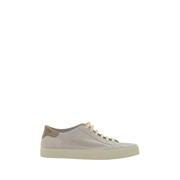 Cremefarbene Leder-Sneakers