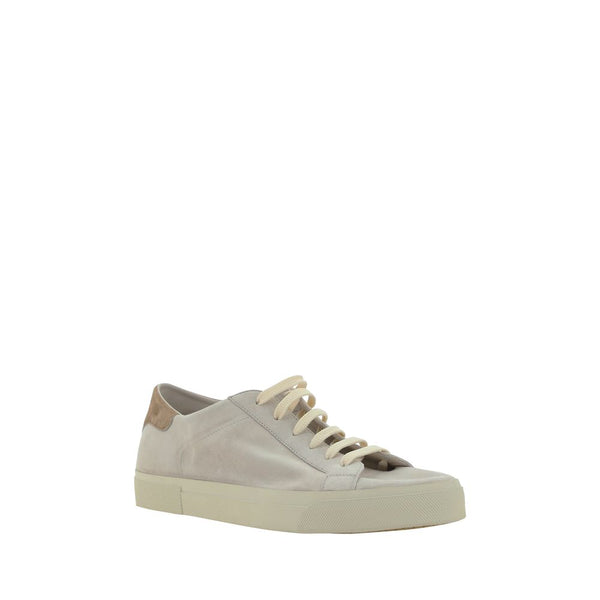 Cremefarbene Leder-Sneakers