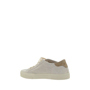 Cremefarbene Leder-Sneakers