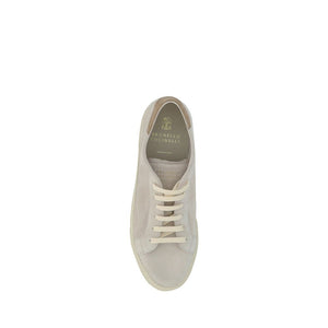 Cremefarbene Leder-Sneakers
