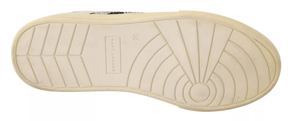 Weißes Leder Kristall verschönert Turnschuhe Schuhe