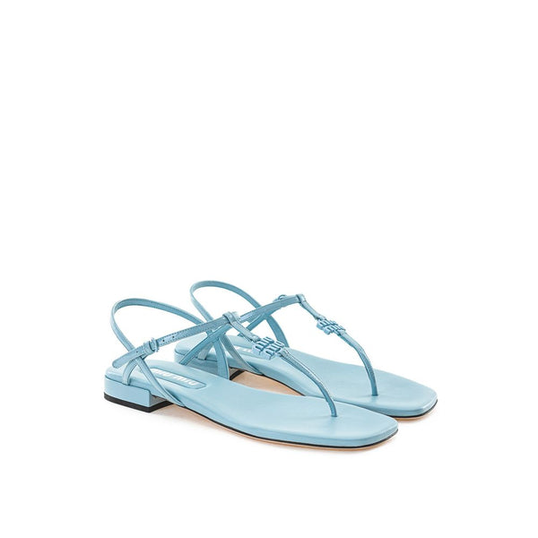 Blaue Lackleder-Flip-Flops