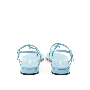 Blaue Lackleder-Flip-Flops