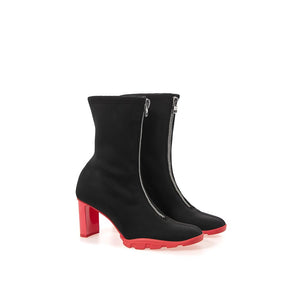 Schwarze Neopren-Stiefeletten