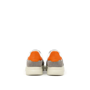 Bicolor-Stoff- und Leder-Sneaker