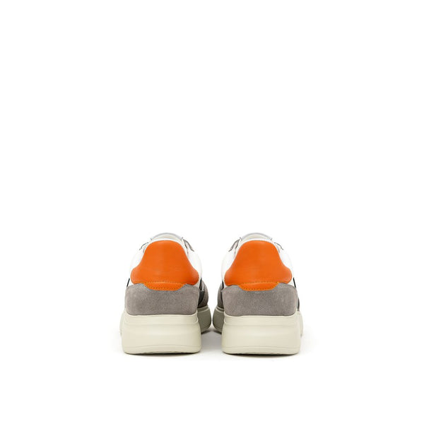 Bicolor-Stoff- und Leder-Sneaker