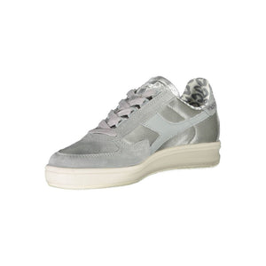 Graue Leder Damen Sneaker