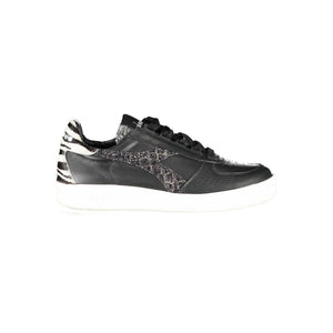 Schwarzes Leder Damen Sneaker