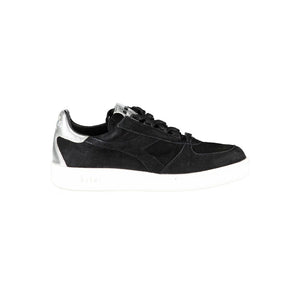 Schwarzes Leder Damen Sneaker