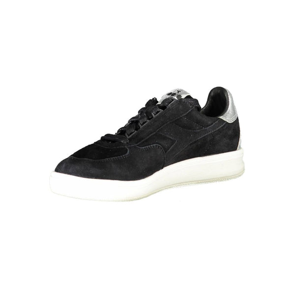 Schwarzes Leder Damen Sneaker