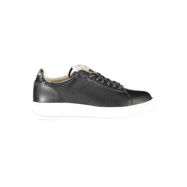Schwarzes Leder Damen Sneaker