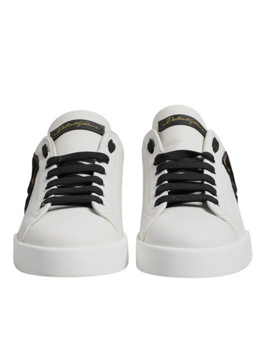 Weißes Leder DG Logo Low Top Sneakers Schuhe