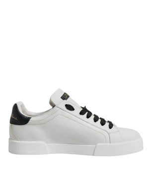 Weißes Leder DG Logo Low Top Sneakers Schuhe