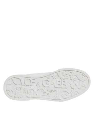 Weißes Leder DG Logo Low Top Sneakers Schuhe