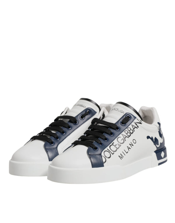 Weiß Blau Crown Low Top Männer Turnschuhe Schuhe