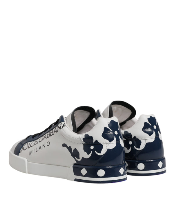 Weiß Blau Crown Low Top Männer Turnschuhe Schuhe
