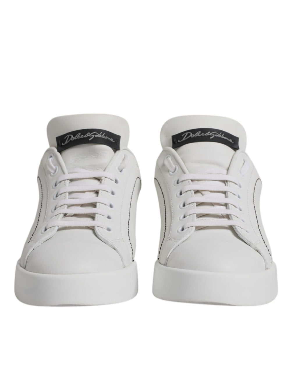 Weiß Schwarz Leder Low Top Sneakers Schuhe