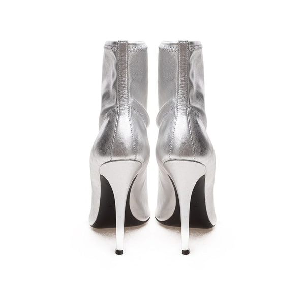 Graue Leder-Stiefeletten