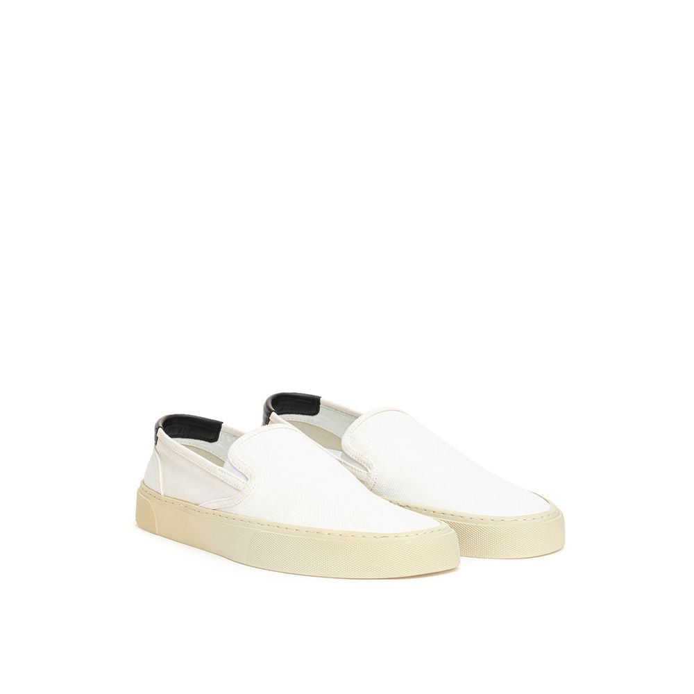 Weiße Low-Top Sneaker aus Baumwolle