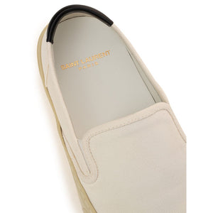 Weiße Low-Top Sneaker aus Baumwolle