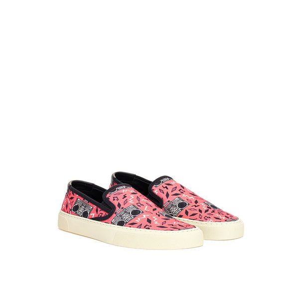 Rosa Baumwoll-Plateau-Sneaker