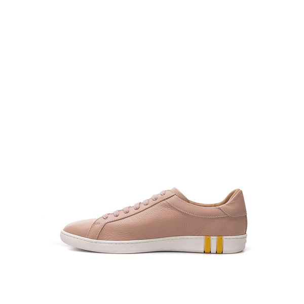 Elegante rosa Baumwoll-Leder-Sneakers
