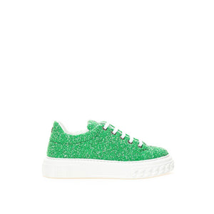 Emerald Elegance Leder Turnschuhe