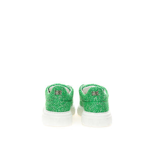 Emerald Elegance Leder Turnschuhe