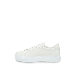 Glatte weiße Leder-Sneakers