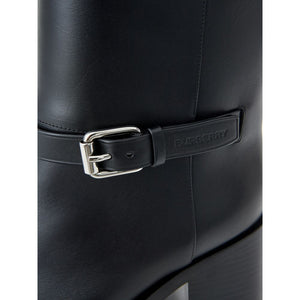 Schwarze Leder-Stiefeletten