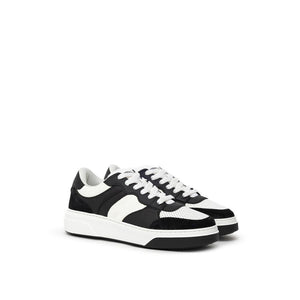 Schwarze und Weiße Leder-Sneaker