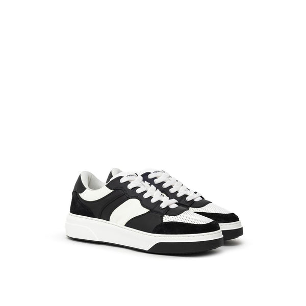 Schwarze und Weiße Leder-Sneaker