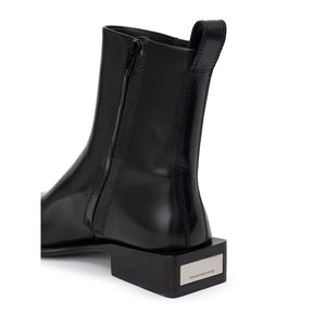 Schwarze Leder-Stiefeletten