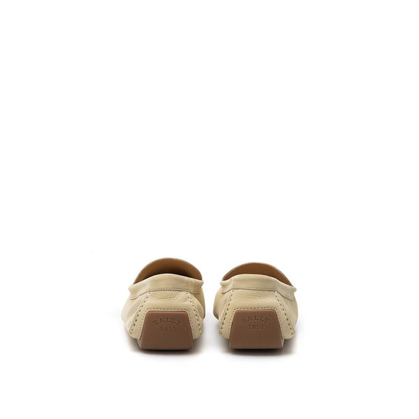 Beige Leder Mokassin