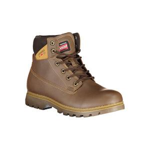 Brauner Polyester Herrenstiefel