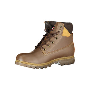 Brauner Polyester Herrenstiefel