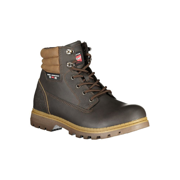 Brauner Polyester Herrenstiefel