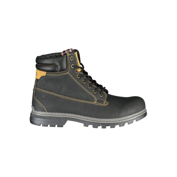 Schwarzer Polyester Herrenstiefel