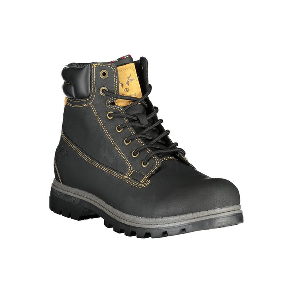 Schwarzer Polyester Herrenstiefel