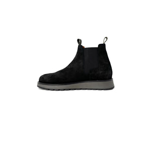 Schwarzer Wildlederstiefel