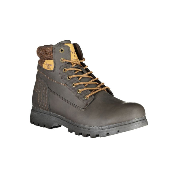 Brauner Polyester Herrenstiefel