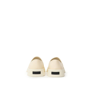 Beige Leder Slipper