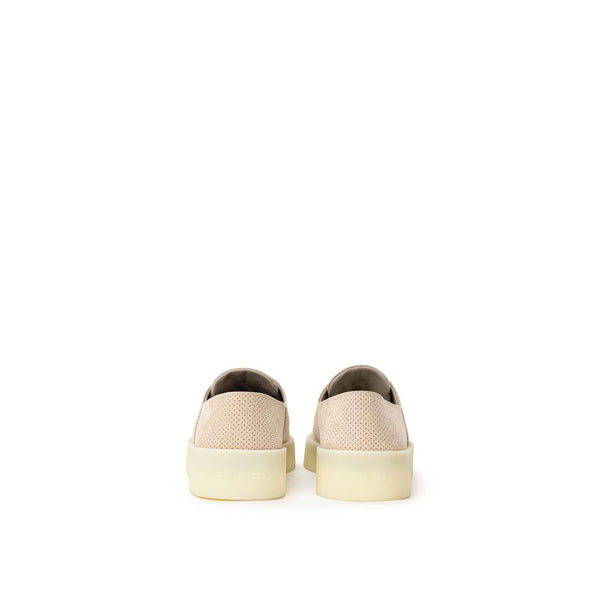 Beige Leder-Sneaker mit niedrigem Schaft